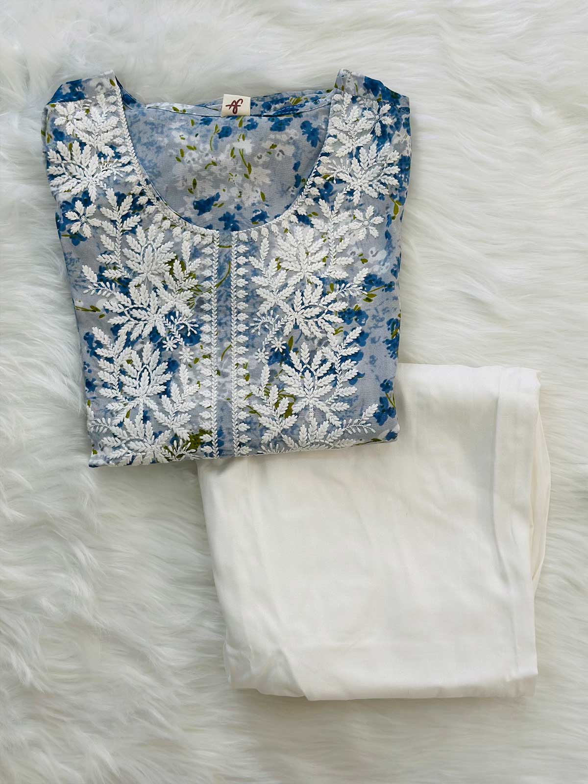 Azure Bloom Kurta Set