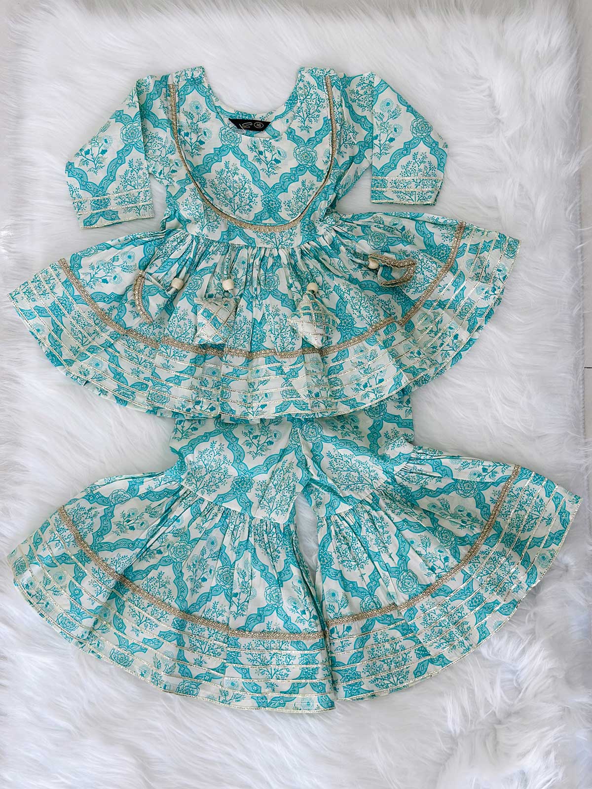 Mehak Sharara Set (Blue)