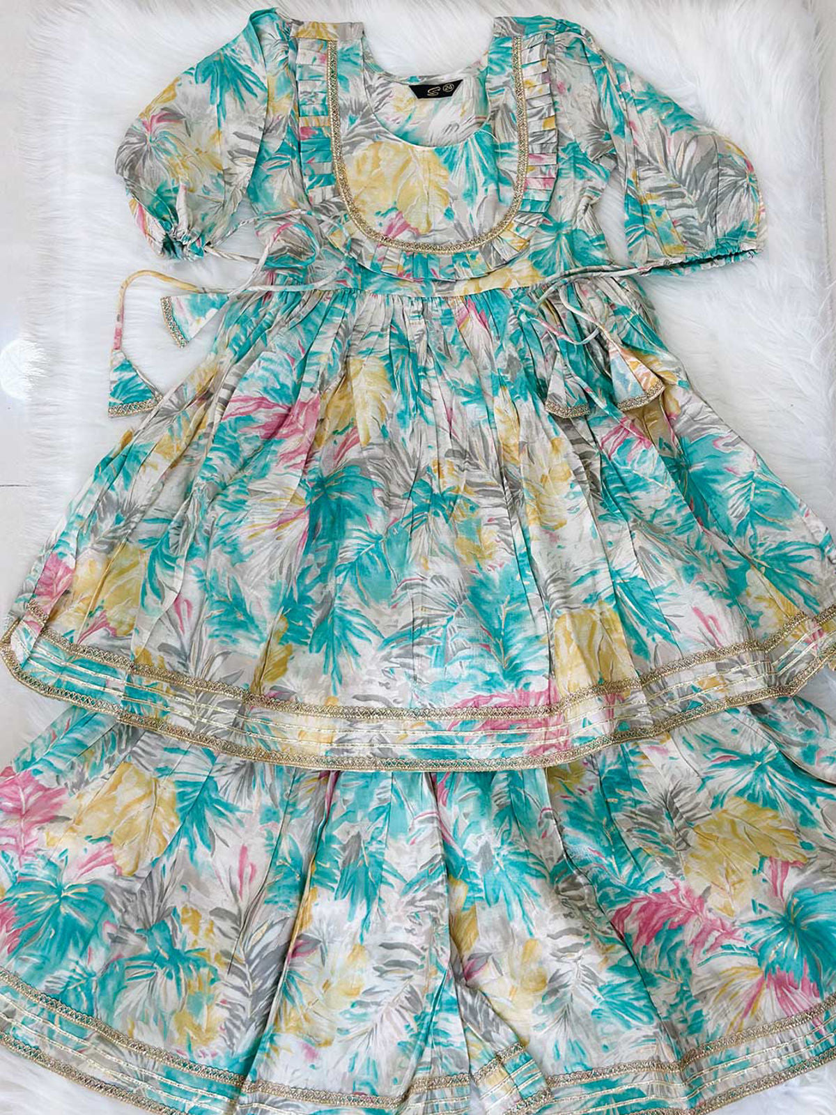 Mishti Sharara Set (Aqua Blue)