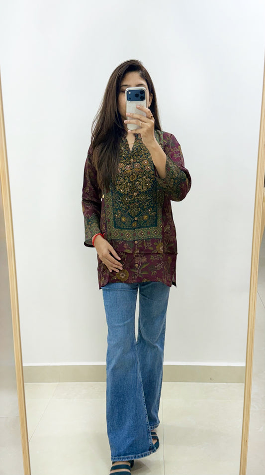 Plum Floral Tunic