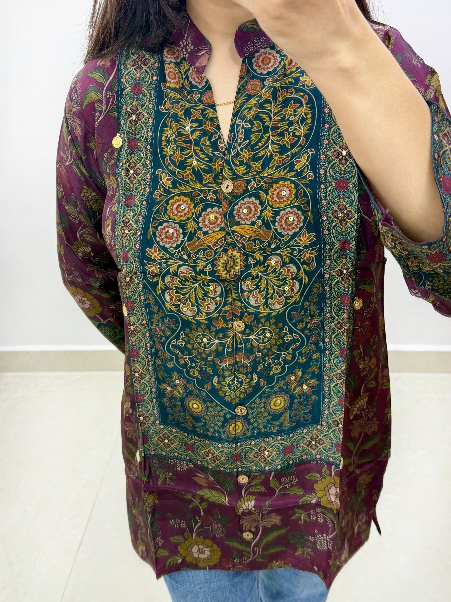 Plum Floral Tunic