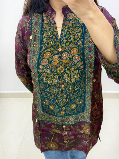 Plum Floral Tunic