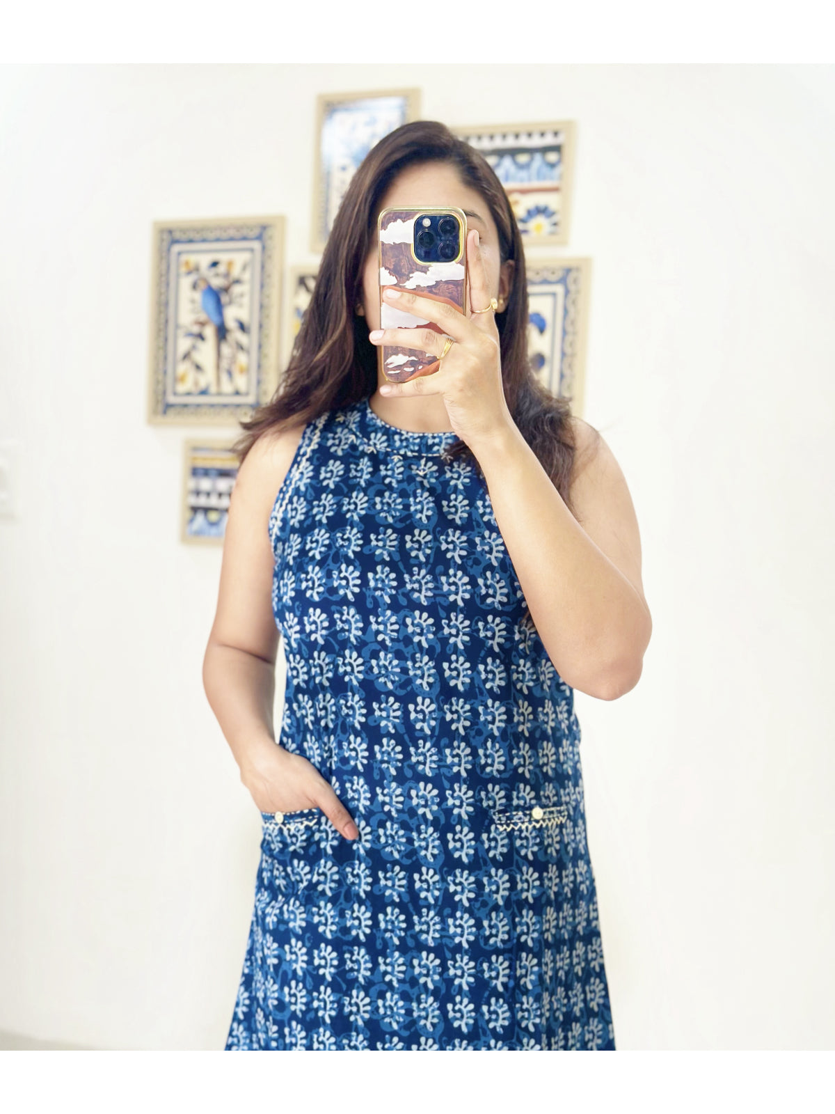 Indigo Leher Set