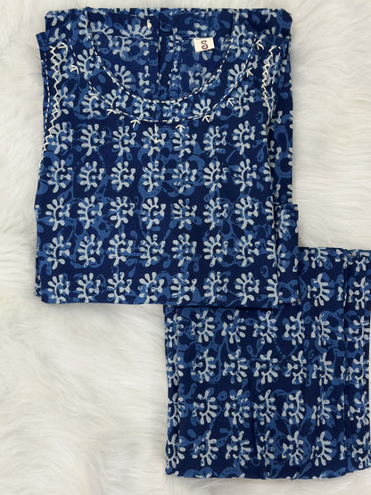 Indigo Leher Set
