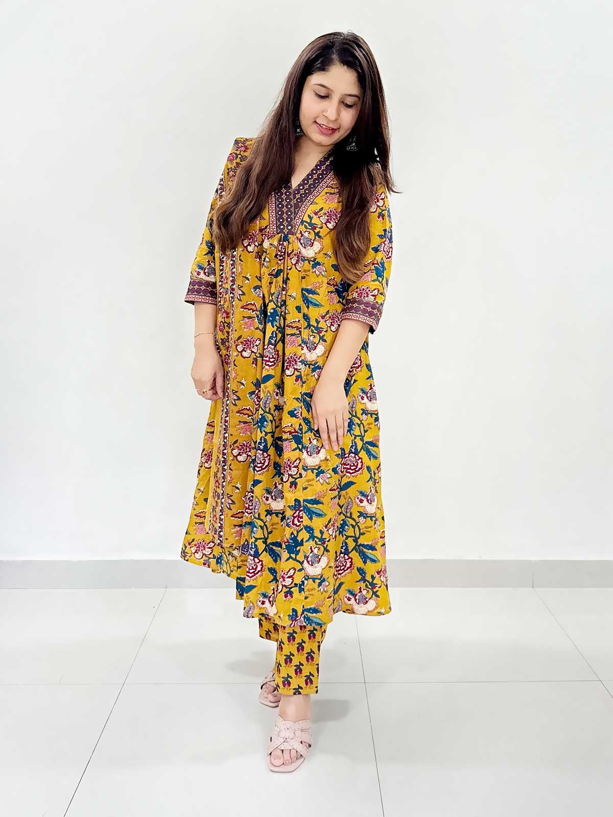 Jaipuri Blossom A-Line Suit