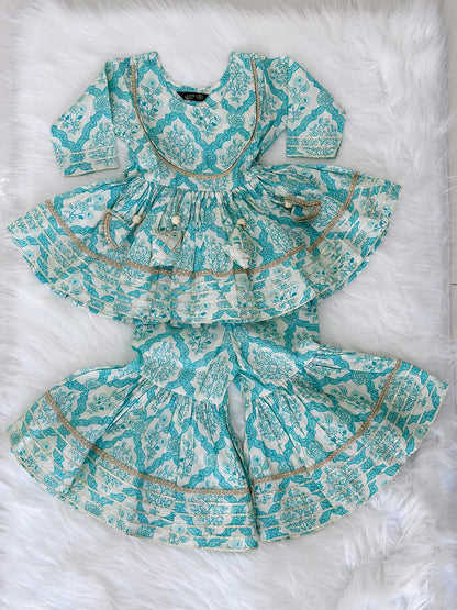 Mehak Sharara Set (Blue)