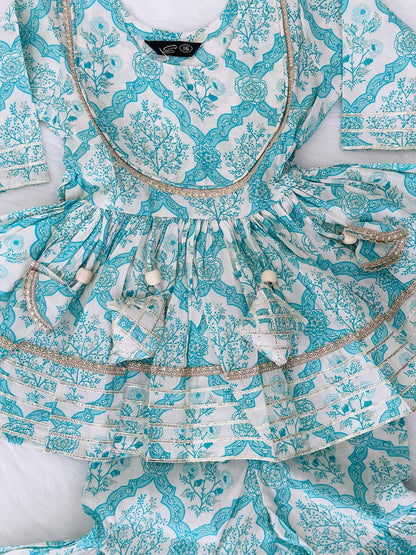 Mehak Sharara Set (Blue)