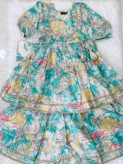 Mishti Sharara Set (Aqua Blue)