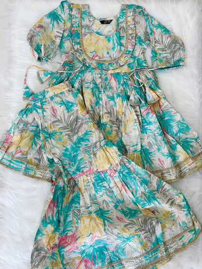 Mishti Sharara Set (Aqua Blue)
