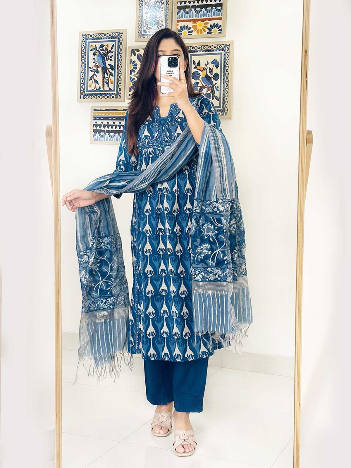 Rajwada Ruh Suit (Indigo)