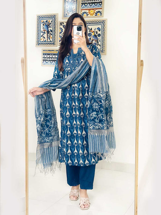 Rajwada Ruh Suit (Indigo)