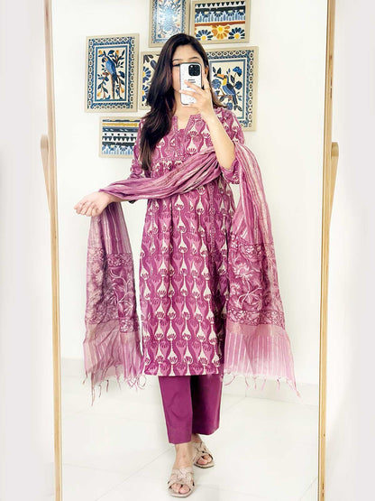 Rajwada Ruh Suit (Deep Plum)