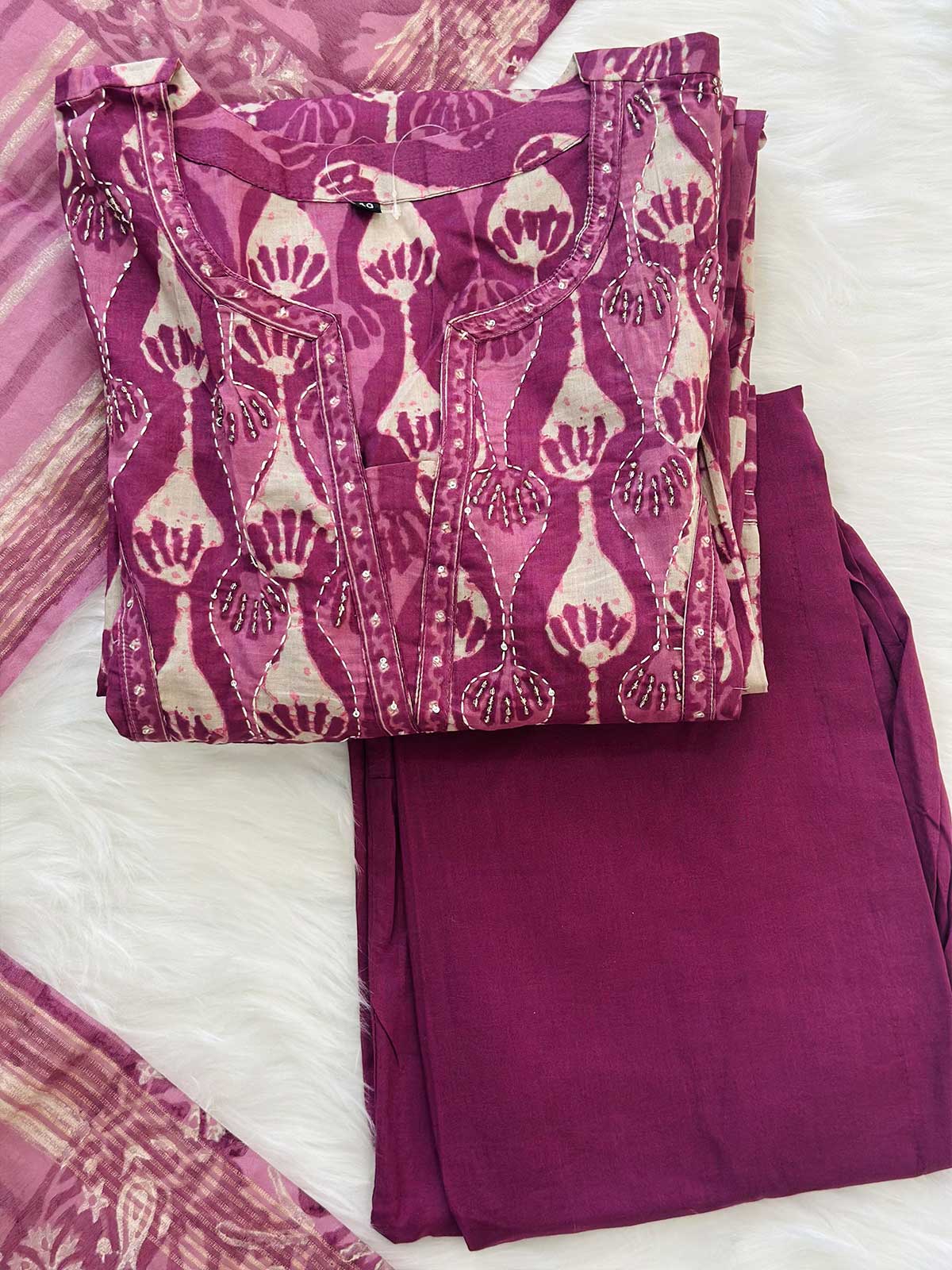 Rajwada Ruh Suit (Deep Plum)