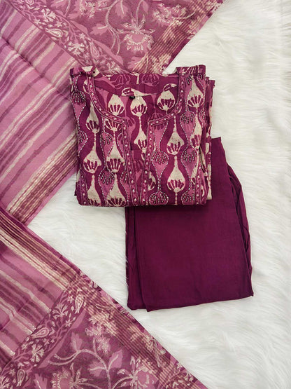 Rajwada Ruh Suit (Deep Plum)