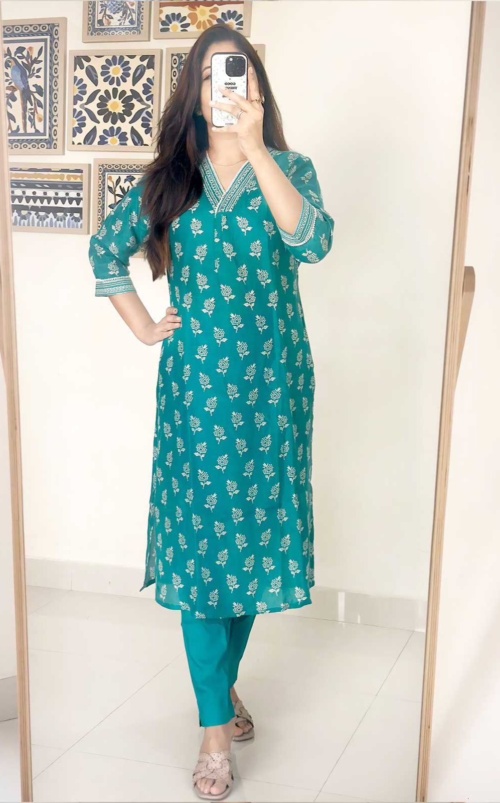 Teal Serenity Kurta Set